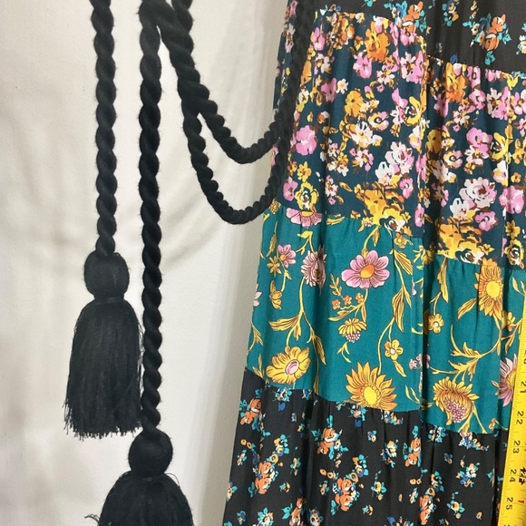 Sundance Multicolor Floral Pattern Tiered Bohemian Maxi Skirt Size M - Picture 3 of 8